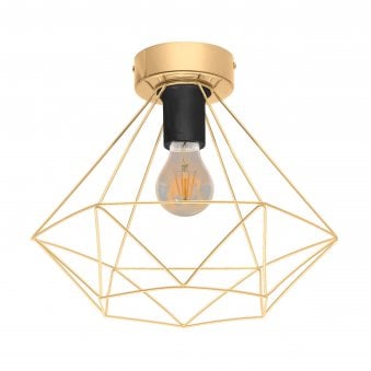Tarbes Brushed Brass Cage Ceiling Light