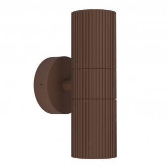Tomelloso IP44 Exterior Up & Down Wall Light in a Rust Coloured Finish