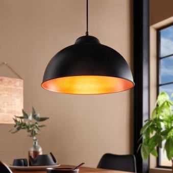 Truro 2 Black and Copper 370 Pendant Light