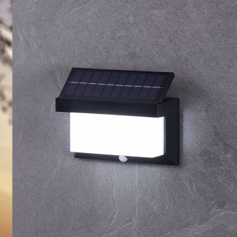 Utrera Solar PIR Motion Sensor Outdoor LED Light in Black