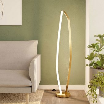 Vallerosa LED Floor Lamp in Brushed Brass with White Diffuser