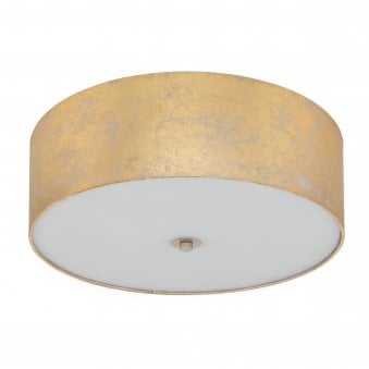 Viserbella Champagne Gold Fabric Large Flush Ceiling Light