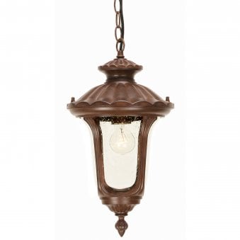 Chicago Small Chain Lantern in Rusty Bronze Patina