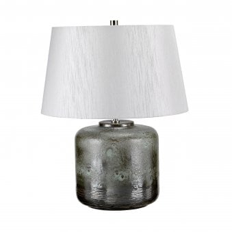 Columbus Ceramic Table Lamp in Aged Verdigris & Graphite Metallic Glaze Fnish