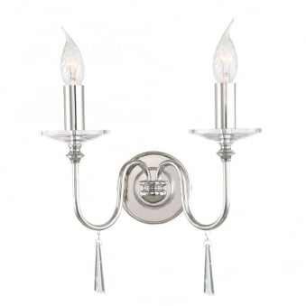 Finsbury Park Two Arm Polished Nickel Wall Light