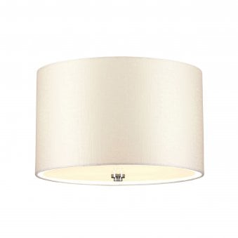 Fletcher 356mm Flush Ceiling Light with Ivory Shade and Polished Chrome Finial