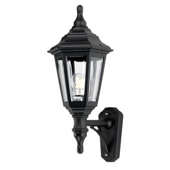 Kinsale 6 Sided Outdoor Wall Up or Down Light in Black