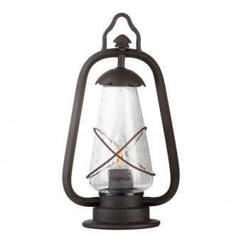 Miners Wrought Iron Outdoor Pedestal Light
