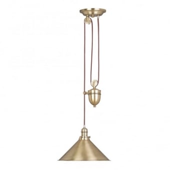 Provence Aged Brass Rise and Fall Pendant Light