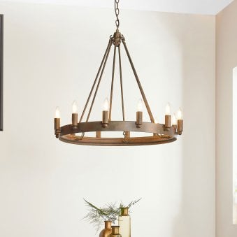 Chevalier Aged Metal Effect 12 Light Ring Pendant Light