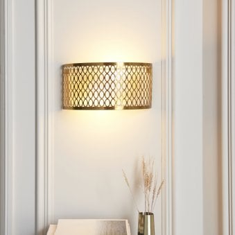 Cordero 2lt Wall in Gold with White Inner Shade
