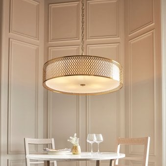 Cordero 5lt Grand Pendant in Gold with White Inner Shade