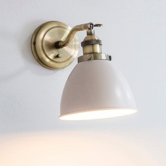 Franklin Single Wall Light in Taupe and Brass Finish