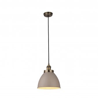 Franklin Small Taupe and Brass Pendant Light