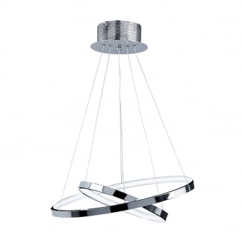 Kline Chrome Plated Two Ring LED Pendant Light