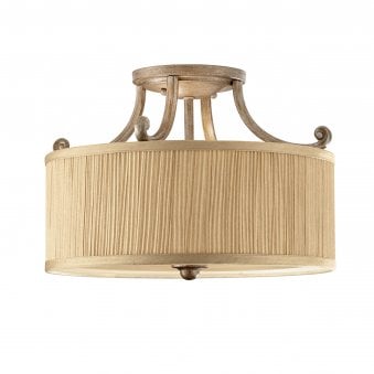 Abbey Three Light Semi-Flush In Silver Sand