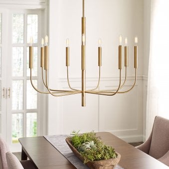 Brianna 9 Light Chandelier in Burnished Brass