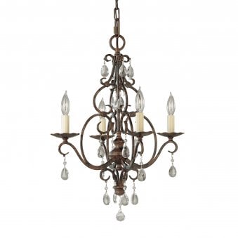 Chateau Four Light Chandelier in Mocha Bronze