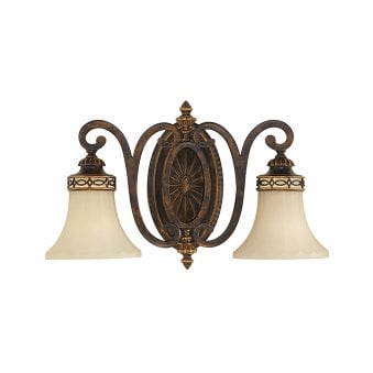Drawing Room Twin Wall Light in Walnut