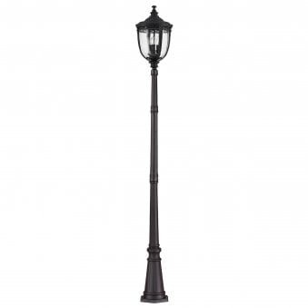English Bridle 3 Light Large Lamp Post in Black