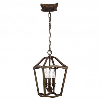 Yarmouth Triple Lamp Pendant in Painted Aged Brass
