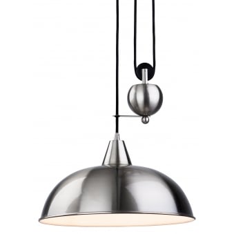 Century Rise and Fall Pendant Finished in Brushed Steel