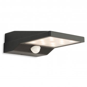 Cyrus Exterior IP54 LED Solar Wall Light with PIR