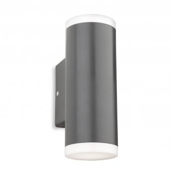 Kuga Round Twin Resin Coastal IP65 LED Wall Light in Graphite