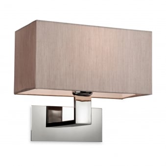 Prince Polished Stainless Steel Wall Light with Oyster Shade