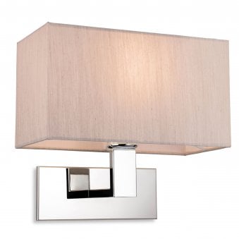 Raffles Wall Light in Chrome with Rectangular Oyster Shade