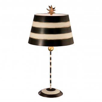 South Beach Table Lamp Hand Painted Black & Putty