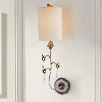 Tivoli Wall Light in a Silver & Cream Patina