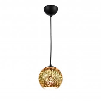 Veryan 150mm Gold Glass 3D Infinity Effect Single Pendant
