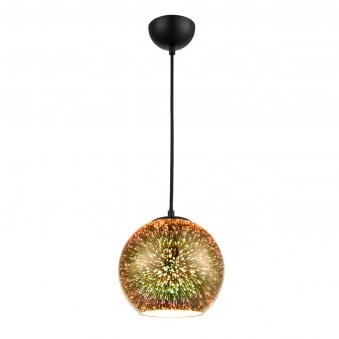 Veryan 200mm Gold Glass 3D Infinity Effect Single Pendant