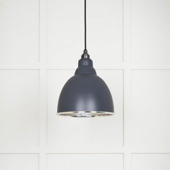 Hammered Nickel Brindley Pendant in Slate