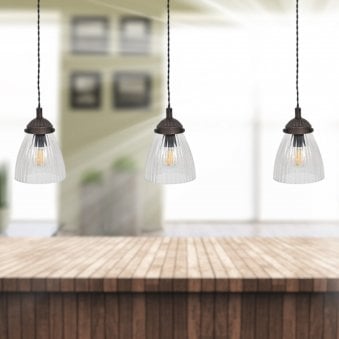 Fovant Triple Pendant Bar in Antique Bronze 