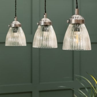 Fovant Triple Pendant Bar in Satin Nickle