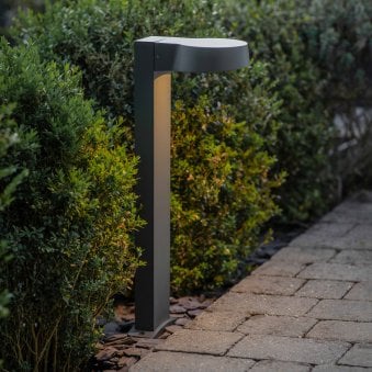 Litcham Outdoor Path Post Light in Grey Aluminium
