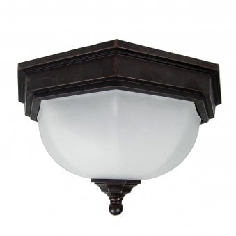 Fairford 1 Light Flush Lantern in Old Bronze