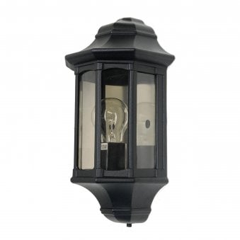 Newbury 1 Light Half Lantern in Black