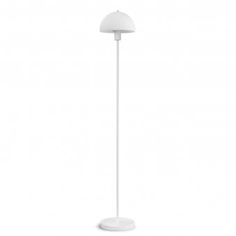 Vienda Floor Lamp In White With Opal Glass Shade