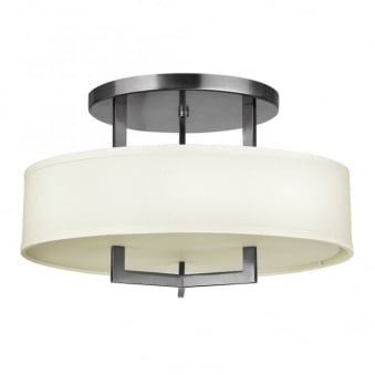 Hampton Semi Flush Ceiling Light in Antique Nickel
