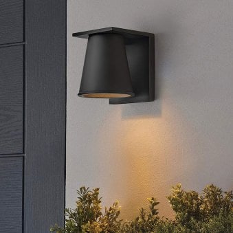 Hans IP44 Coastal Dark Sky-Friendly Design Down Wall Light in Textured Black