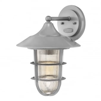 Marina Medium Outdoor Bulkhead Wall Light in Hematite