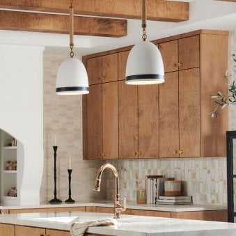 Nash Single Drop Pendant in Heritage Brass and Jute Rope with Off White Ceramic Shade