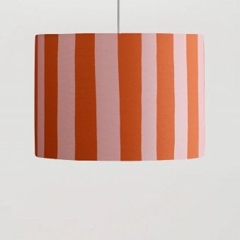 Striped 350mm Drum Shade in Pink & Orange
