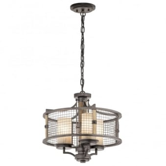 Ahrendale 3 Light Duo-Mount Chandelier in Anvil Iron
