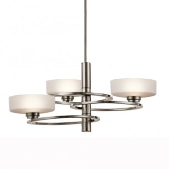 Aleeka Three Light Chandelier in Classic Pewter