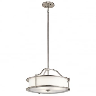 Emory 3 Light Pendant or Semi Flush Light in Classic Pewter