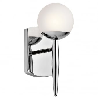 Jasper 1 Light IP44 LED Bathroom Wall Light in Polished Chrome